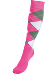 Socken BASIC-KARO III - fresh pink/white/fresh olive / 35-38