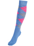 Socken BASIC-KARO III - denim/grey/fresh pink / 35-38